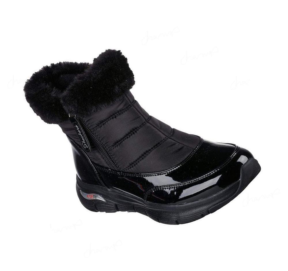 Botas Skechers Arch Fit - Cool Puff Mujer Negras | I2A1E_AR