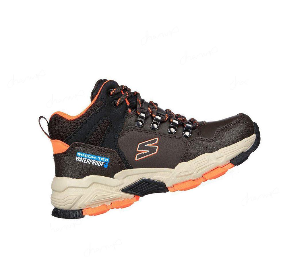 Botas Skechers Drollix Niño Chocolate Naranjas | TAA2L_AR