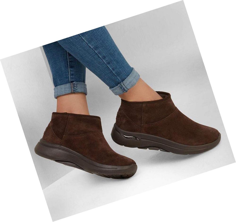 Botas Skechers GO WALK Arch Fit - Cute N Cozy Mujer Chocolate | I216R_AR