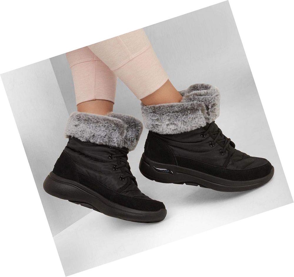 Botas Skechers GO WALK Arch Fit - Invierno Visit Mujer Negras Gris | I166B_AR