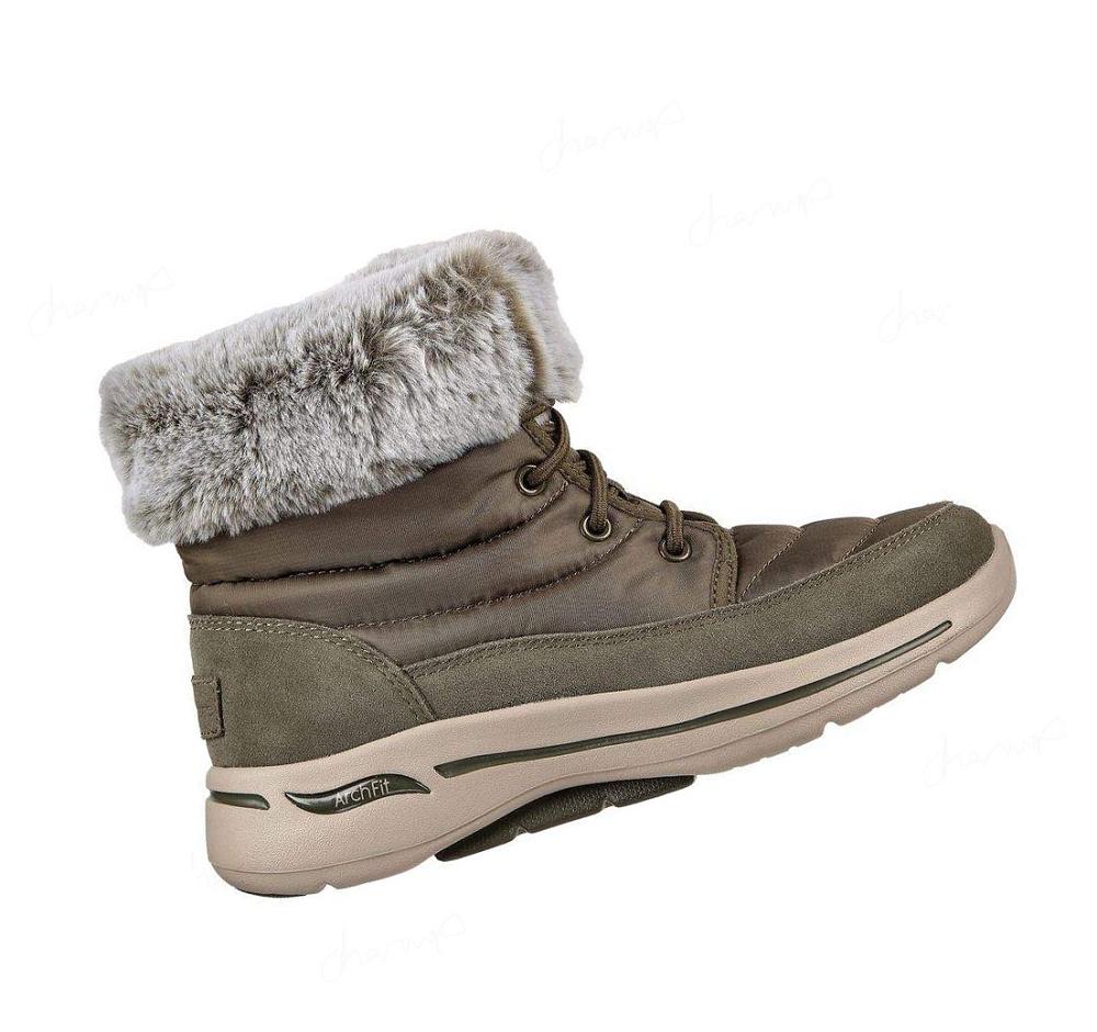 Botas Skechers GO WALK Arch Fit - Invierno Visit Mujer Verde Oliva | I1TTA_AR