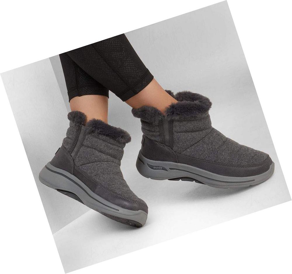 Botas Skechers GO WALK Arch Fit - Invierno Mujer Gris | I302K_AR