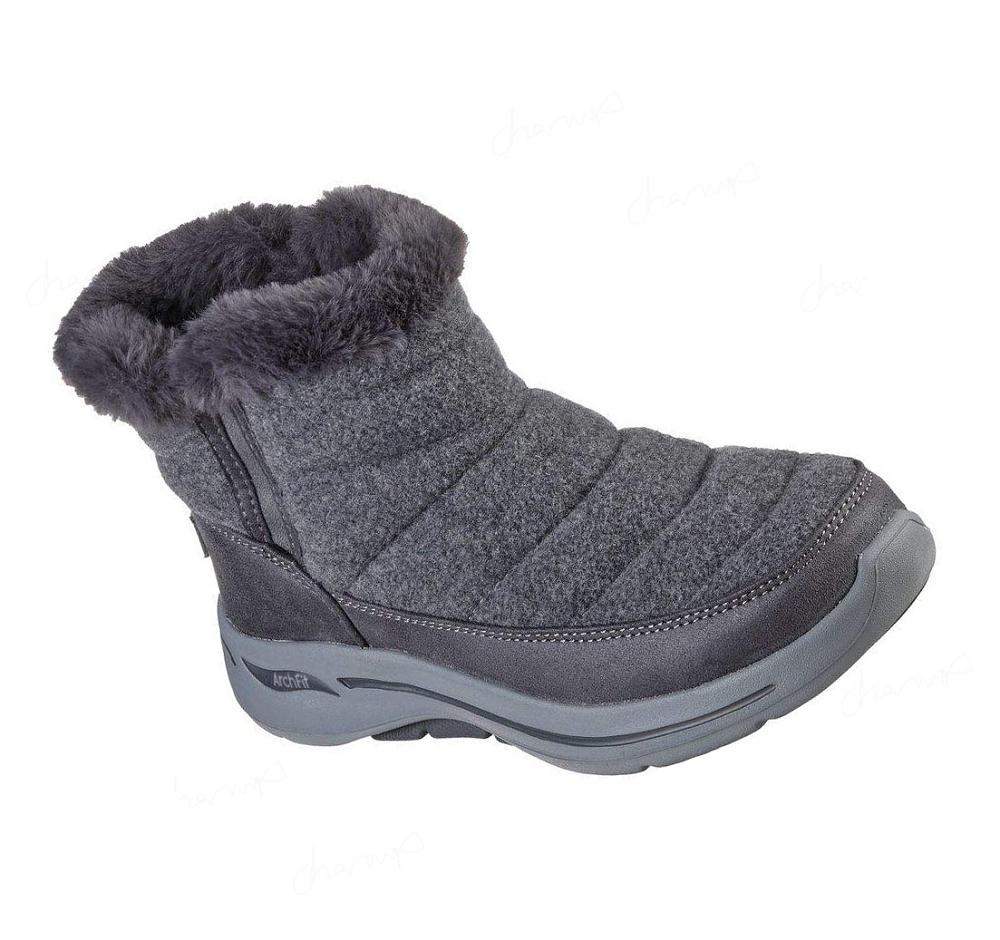 Botas Skechers GO WALK Arch Fit - Invierno Mujer Gris | I302K_AR