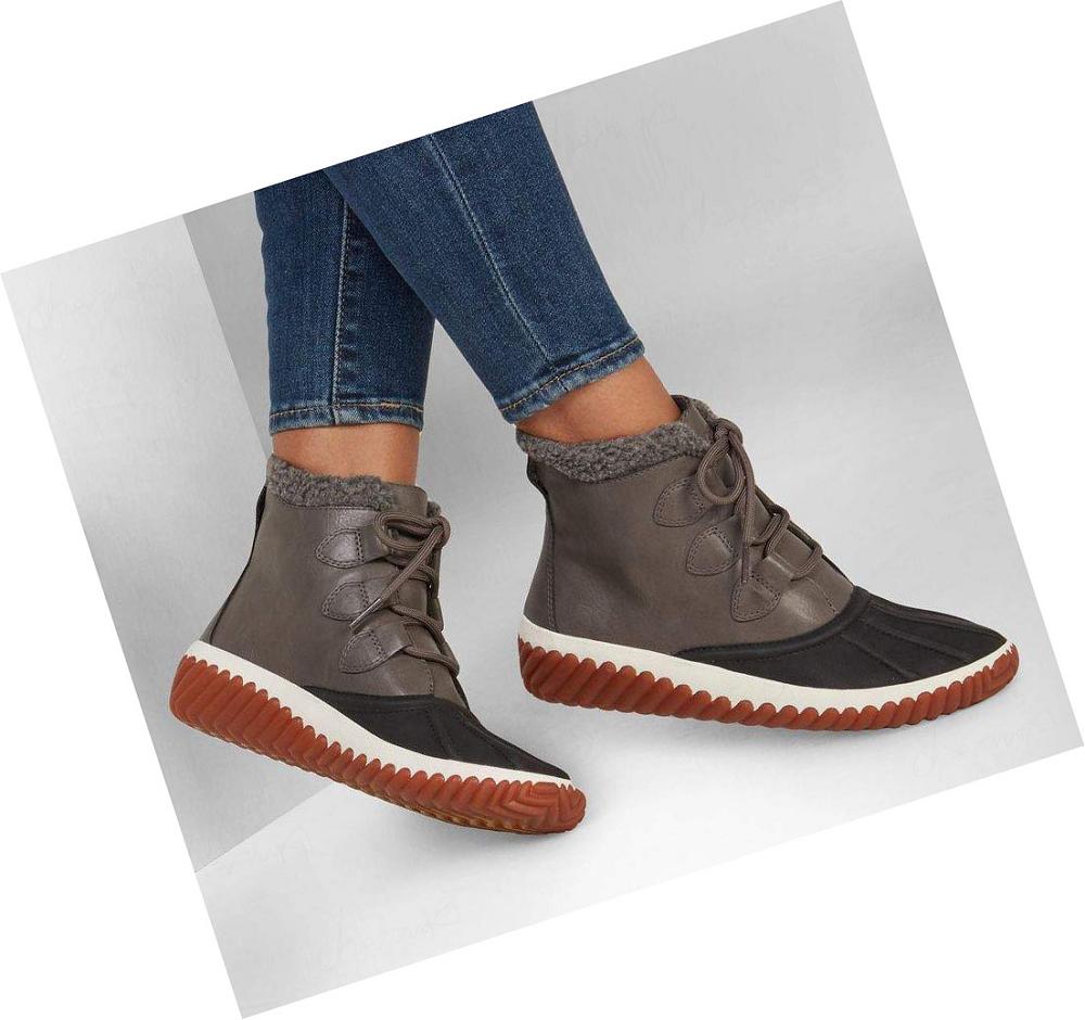 Botas Skechers Jagged Pond Mujer Negras Gris | T8380_AR