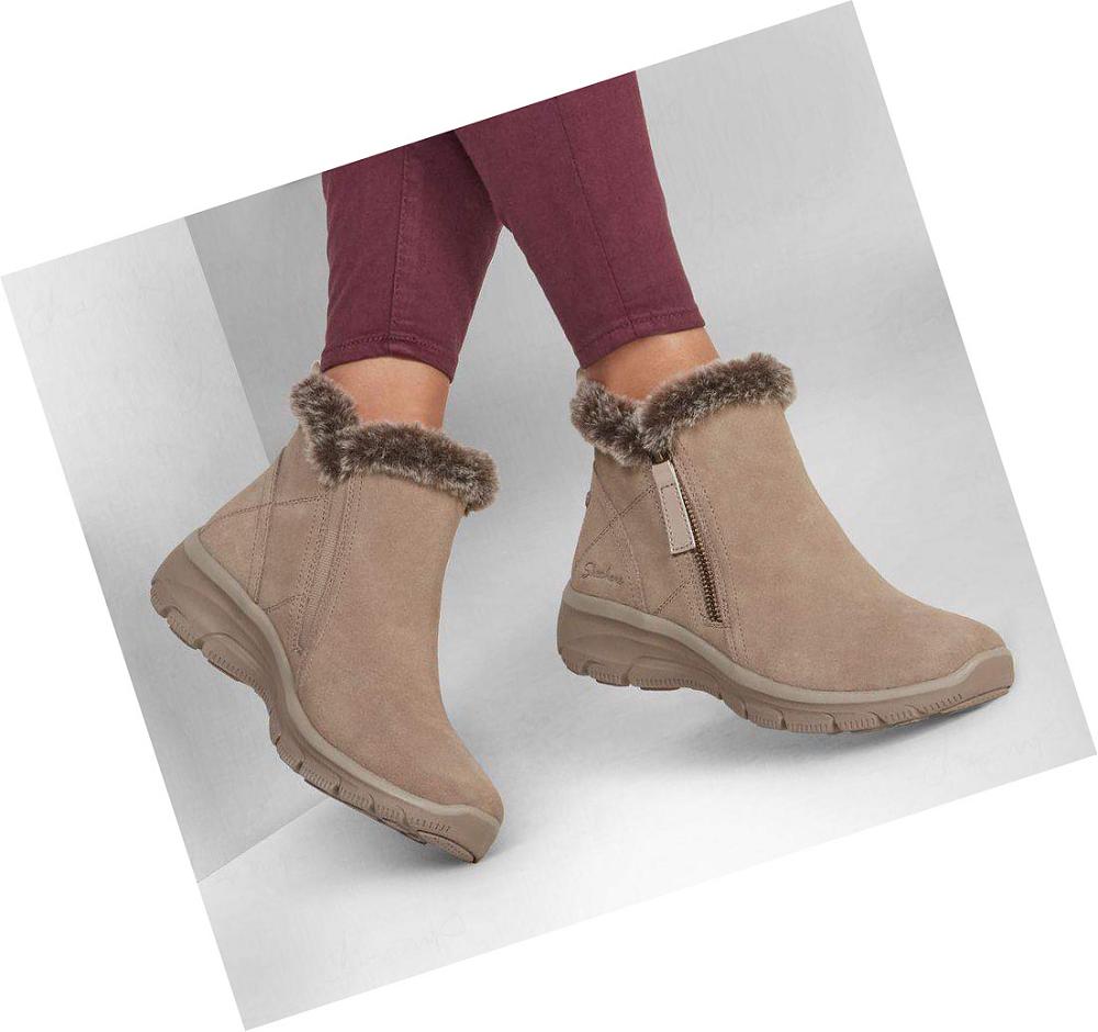 Botas Skechers Relaxed Fit: Easy Going - High Zip Mujer Marrones Claro | I502R_AR