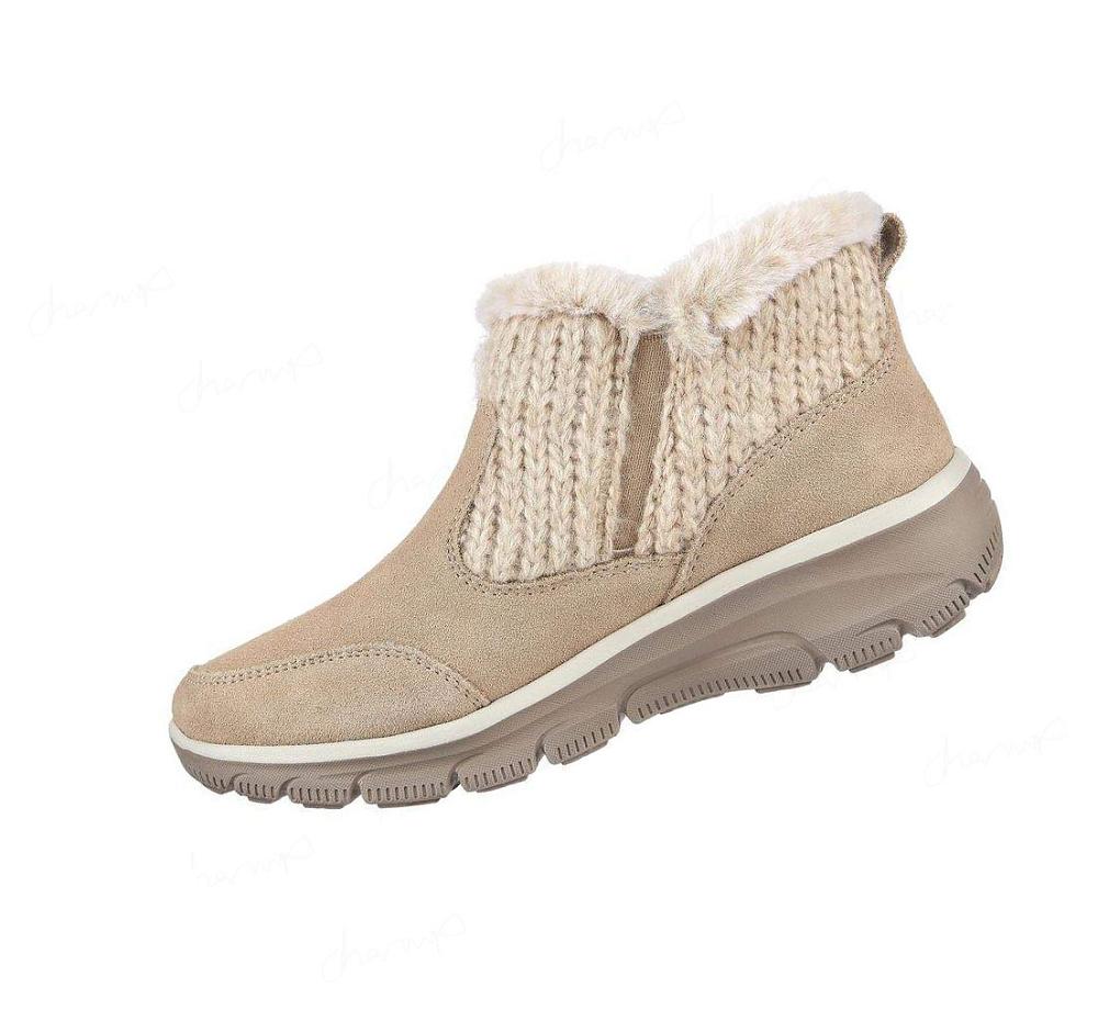 Botas Skechers Relaxed Fit: Easy Going - Warmhearted Mujer Beige Oscuro | IA52B_AR