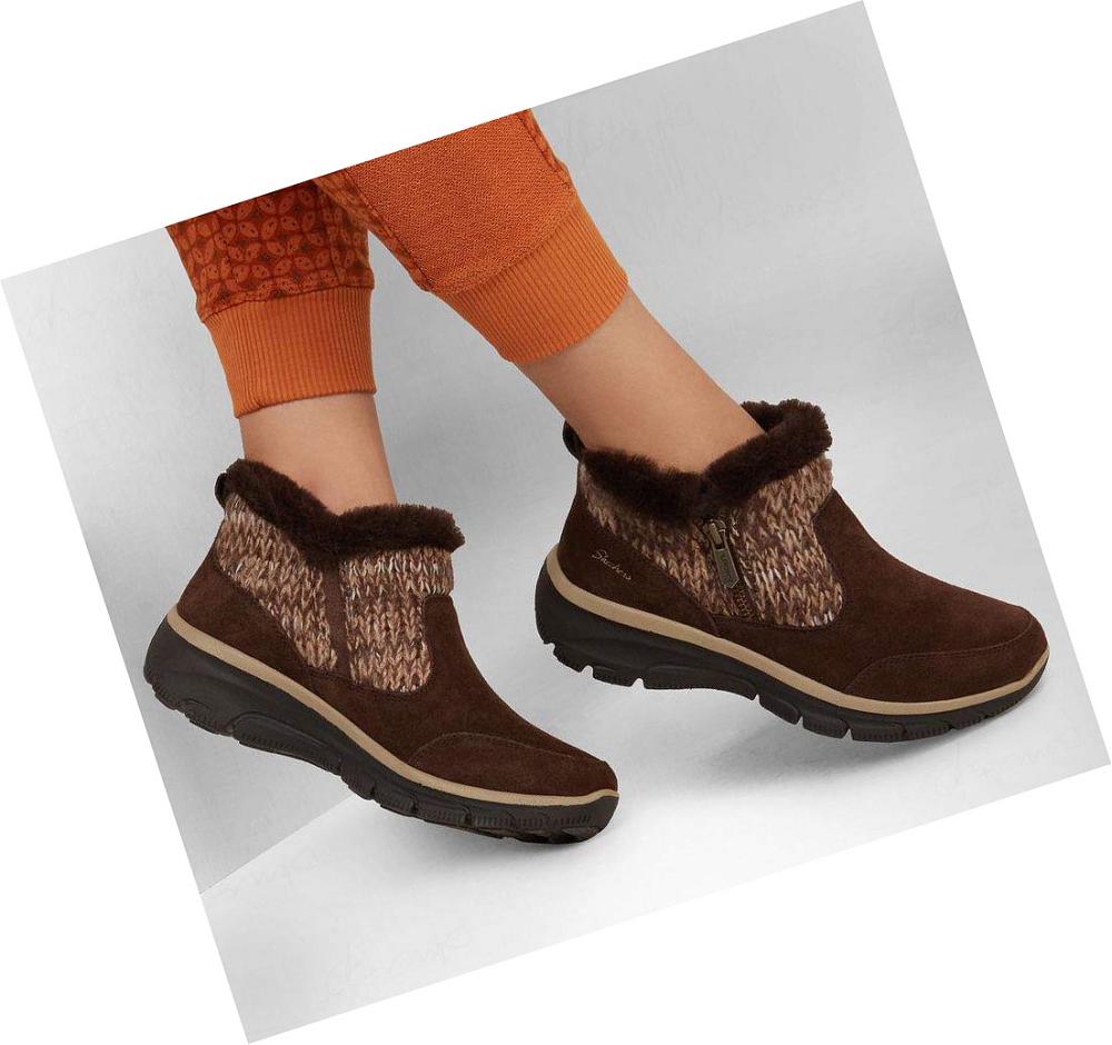 Botas Skechers Relaxed Fit: Easy Going - Warmhearted Mujer Chocolate | IAA13_AR