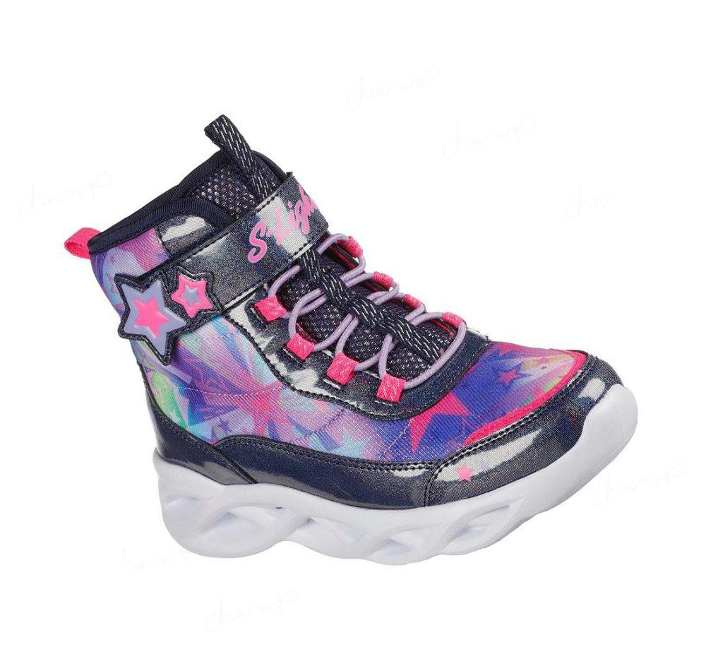 Botas Skechers S Lights: Twisty Brights - Sweet Starz Niña Azul Marino Multicolor | 3295E_AR