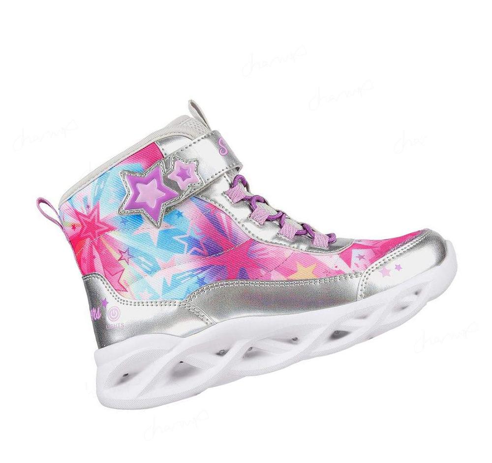 Botas Skechers S Lights: Twisty Brights - Sweet Starz Niña Plateadas Multicolor | 32T0R_AR