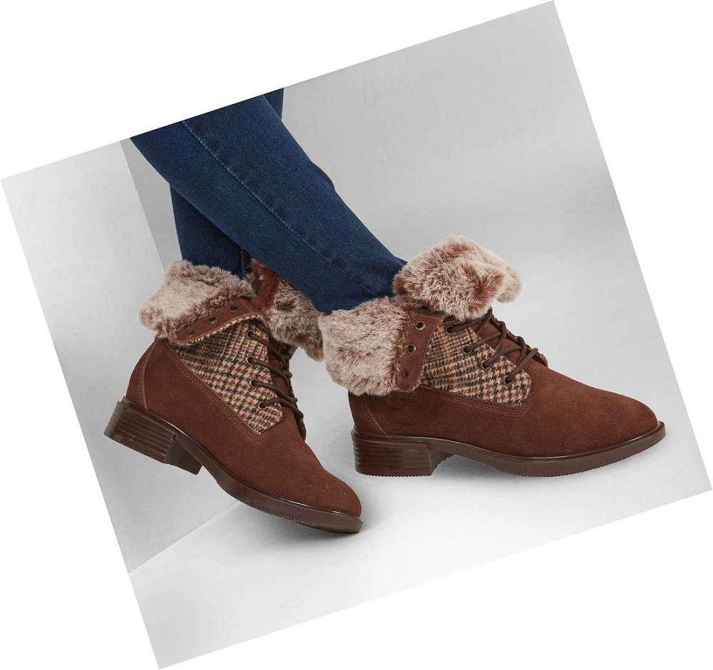 Botas Skechers Tenley - Plaid Out Mujer Marrones | 80130_AR