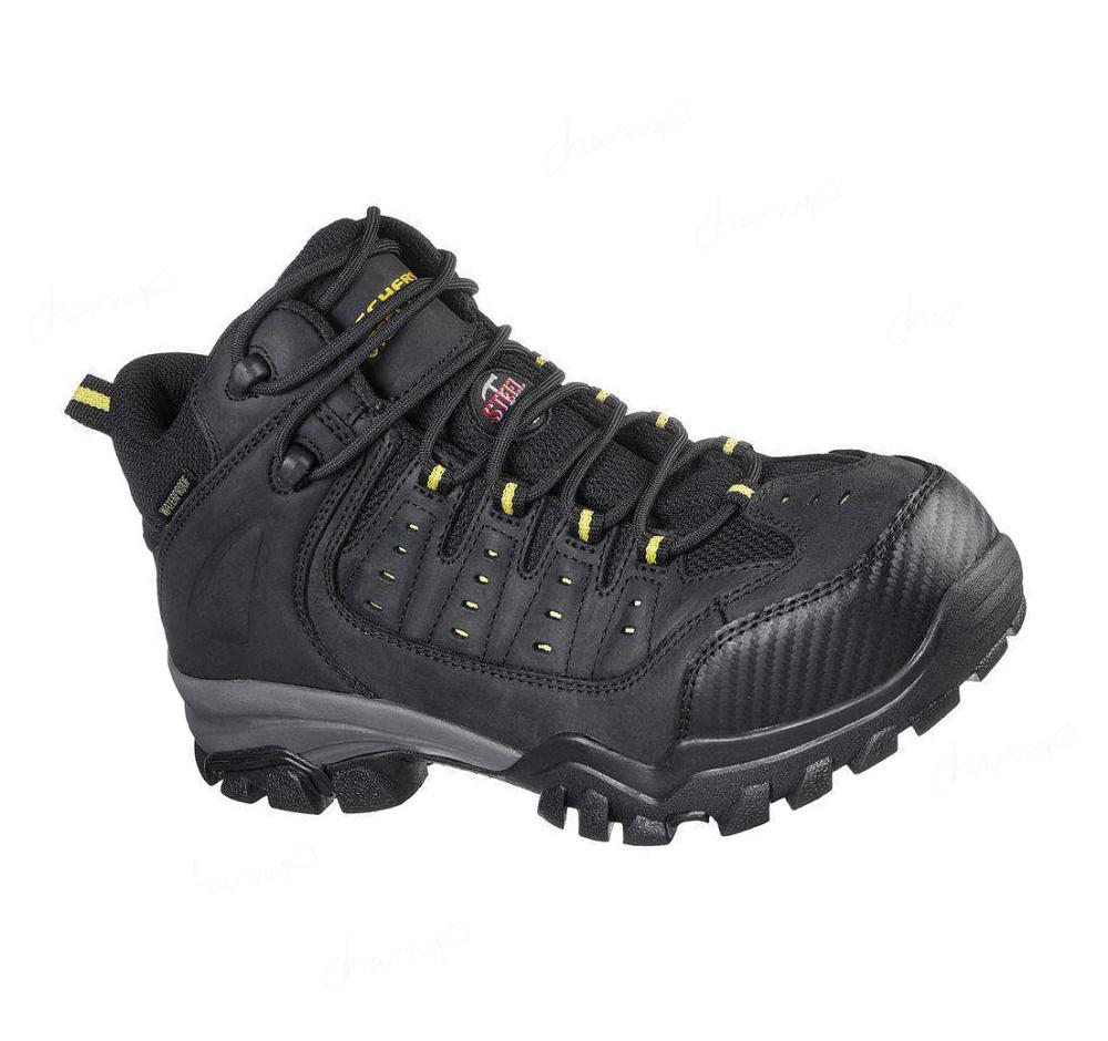 Botas Skechers Trabajo: Delleker - Lakehead ST Hombre Negras Amarillo | A568R_AR