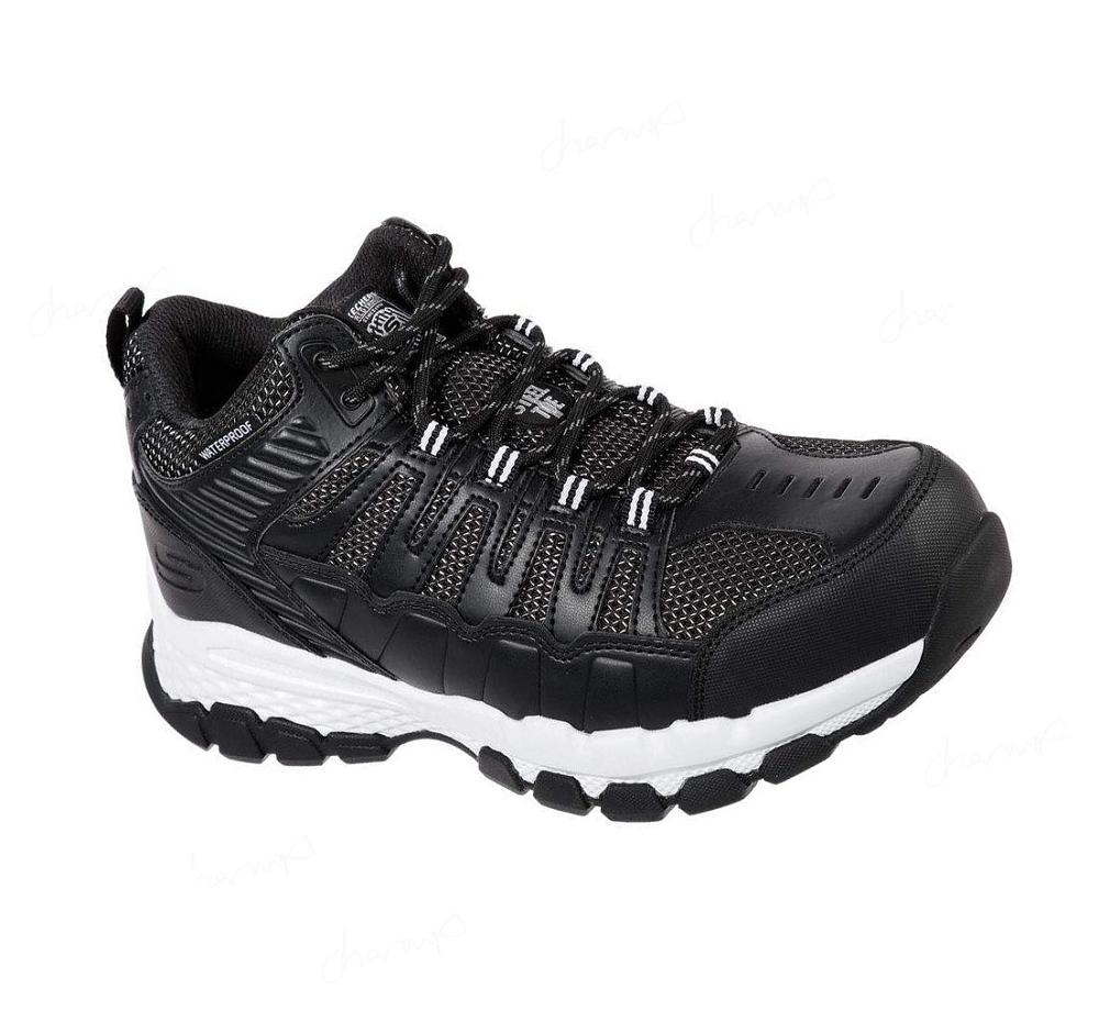 Botas Skechers Trabajo: Queznell ST WP Hombre Negras Blancas | A882B_AR