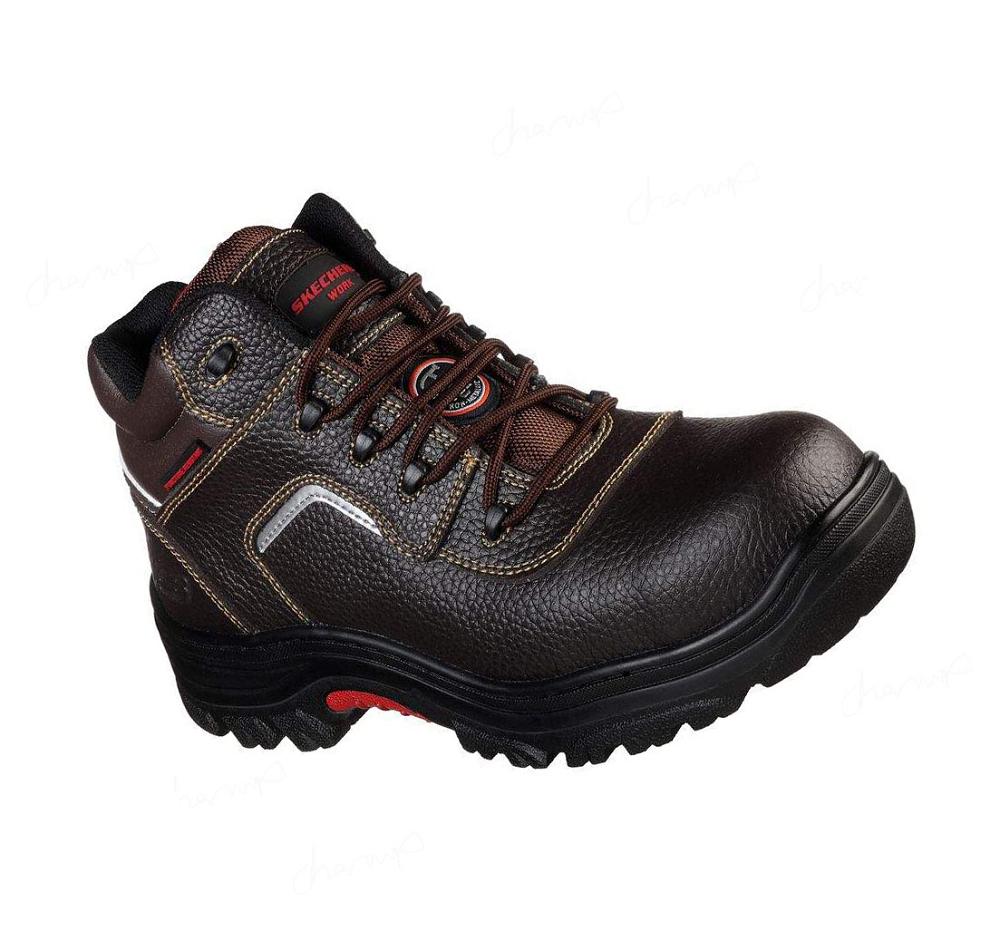 Botas Skechers Trabajo Relaxed Fit: Burgin - Sosder Comp Puntera Hombre Marrones | AA820_AR