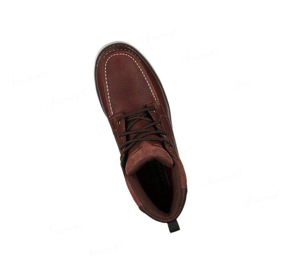 Botas Skechers Trabajo Relaxed Fit: Kadmiel Hombre Marrones Oscuro | AT680_AR