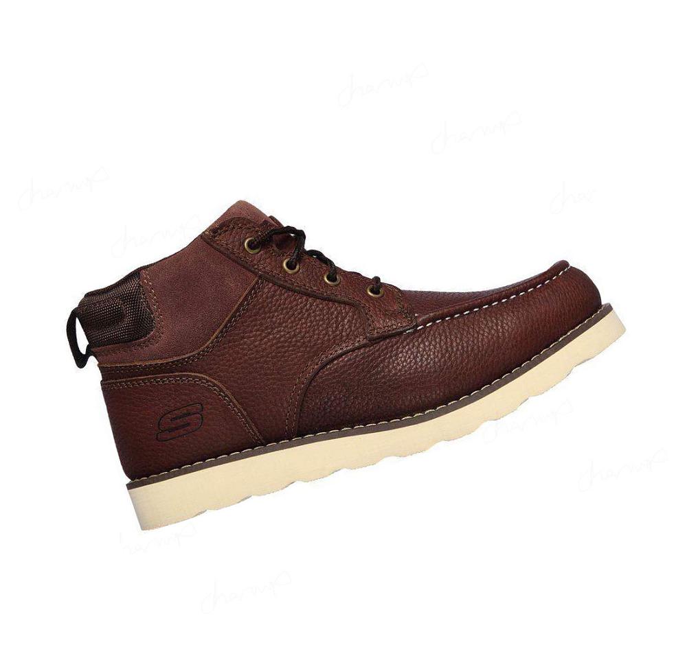 Botas Skechers Trabajo Relaxed Fit: Kadmiel Hombre Marrones Oscuro | AT680_AR