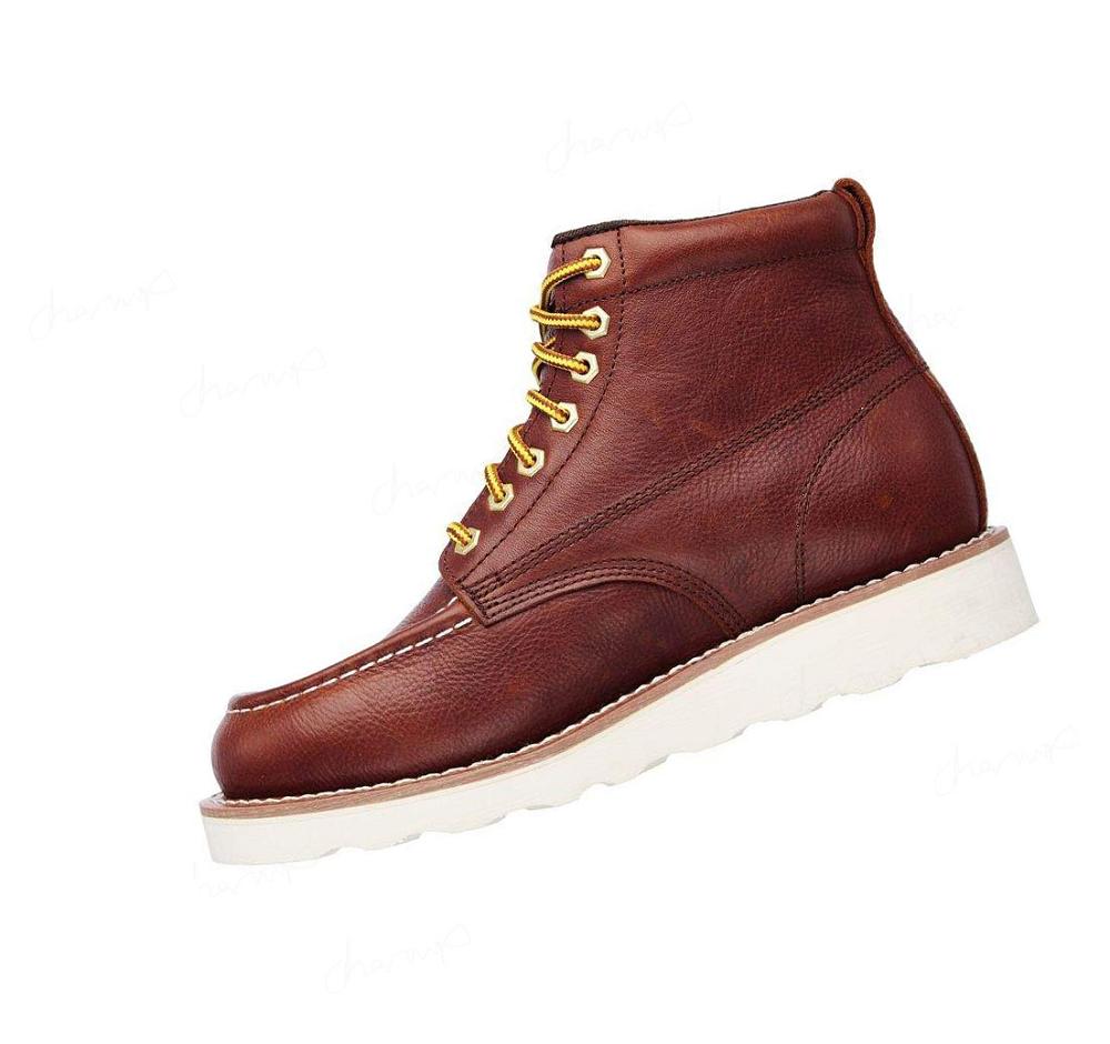 Botas Skechers Trabajo Relaxed Fit: Pettus Hombre Burdeos | AT933_AR