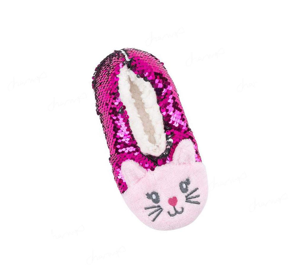 Calcetines Skechers 1 Pack Cat Flip Pantuflas Niña Rosas | A8A53_AR