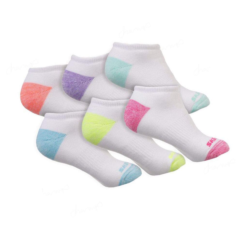 Calcetines Skechers 6 Pack Low Cut Caminar Niña Blancas | AT958_AR