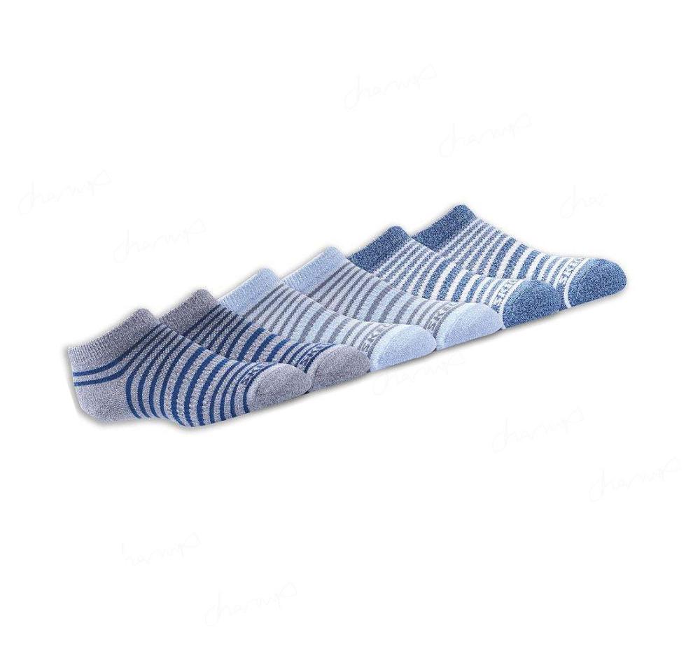 Calcetines Skechers 6 Pack Striped No Show Niño Azules | T353G_AR