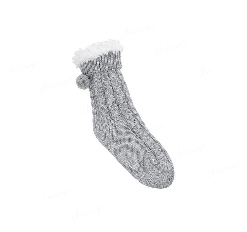 Calcetines Skechers Fleece Forro GO LOUNGE Crew - 2 Pack Mujer Gris | 3A9AS_AR