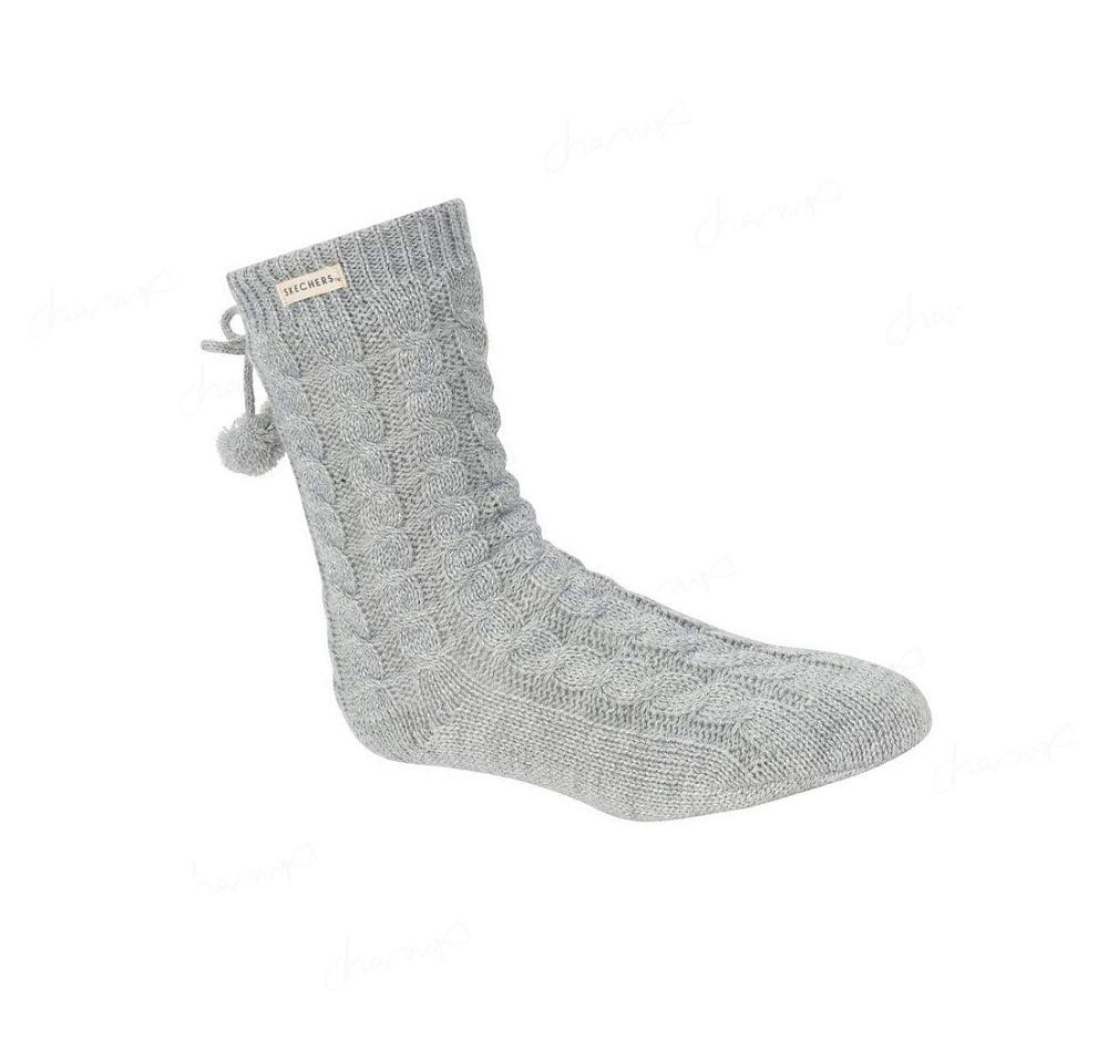 Calcetines Skechers Fleece Forro GO LOUNGE Crew - 2 Pack Mujer Gris | 3A9AS_AR