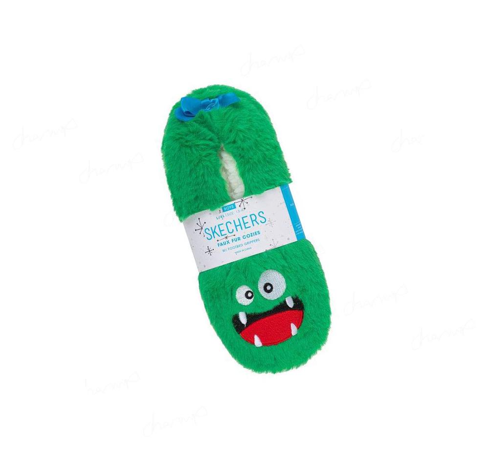 Calcetines Skechers Furry Monster Pantuflas - 1 Pack Niño Verde | T392L_AR