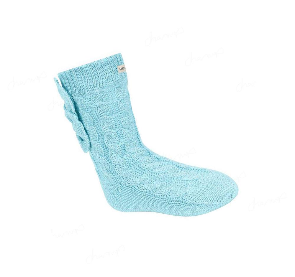 Calcetines Skechers GO LOUNGE Crew Bow - 1 Pack Niña Azules | A9A5A_AR