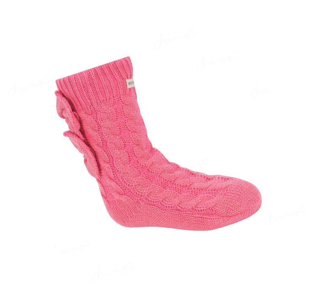 Calcetines Skechers GO LOUNGE Crew Bow - 1 Pack Niña Rosas | A9T0L_AR