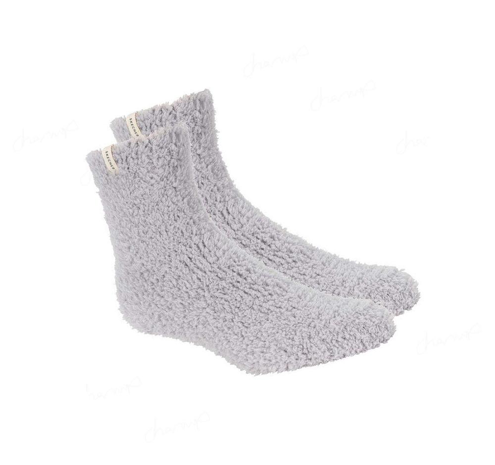 Calcetines Skechers GO LOUNGE Furry Crew - 2 Pack Mujer Gris | 3A590_AR