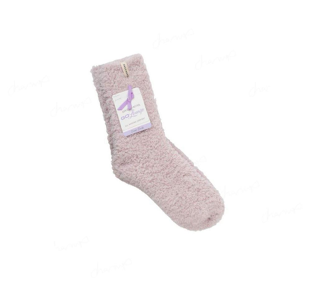 Calcetines Skechers GO LOUNGE Furry Crew - 2 Pack Mujer Rosas | 3A693_AR