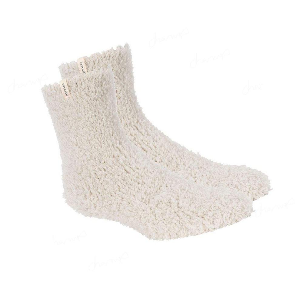 Calcetines Skechers GO LOUNGE Furry Crew - 2 Pack Mujer Blancas | 3AATB_AR