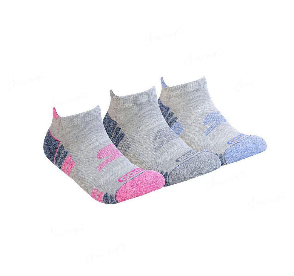 Calcetines Skechers GOdri Heathered Performance - 3 Pack Mujer Gris | 3119Q_AR