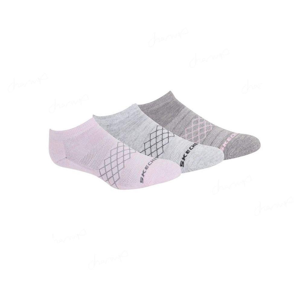 Calcetines Skechers Low Cut Heel Tab - 3 Pack Mujer Rosas | 329A5_AR