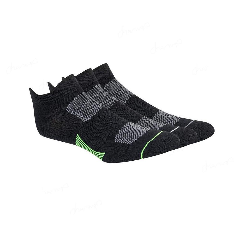 Calcetines Skechers Low Cut Mesh Top Performance - 3 Pack Hombre Negras | I9T5Q_AR