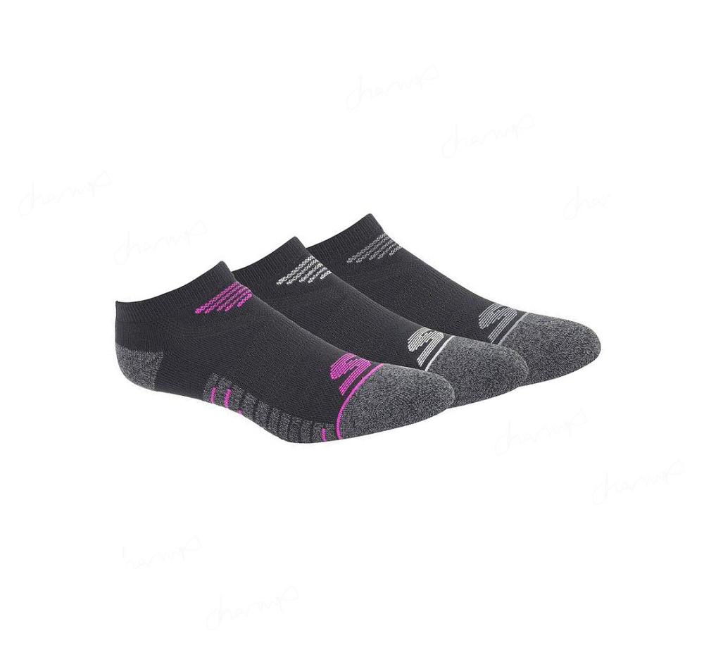 Calcetines Skechers No Show Microfiber - 3 Pack Mujer Negras | 31AT0_AR