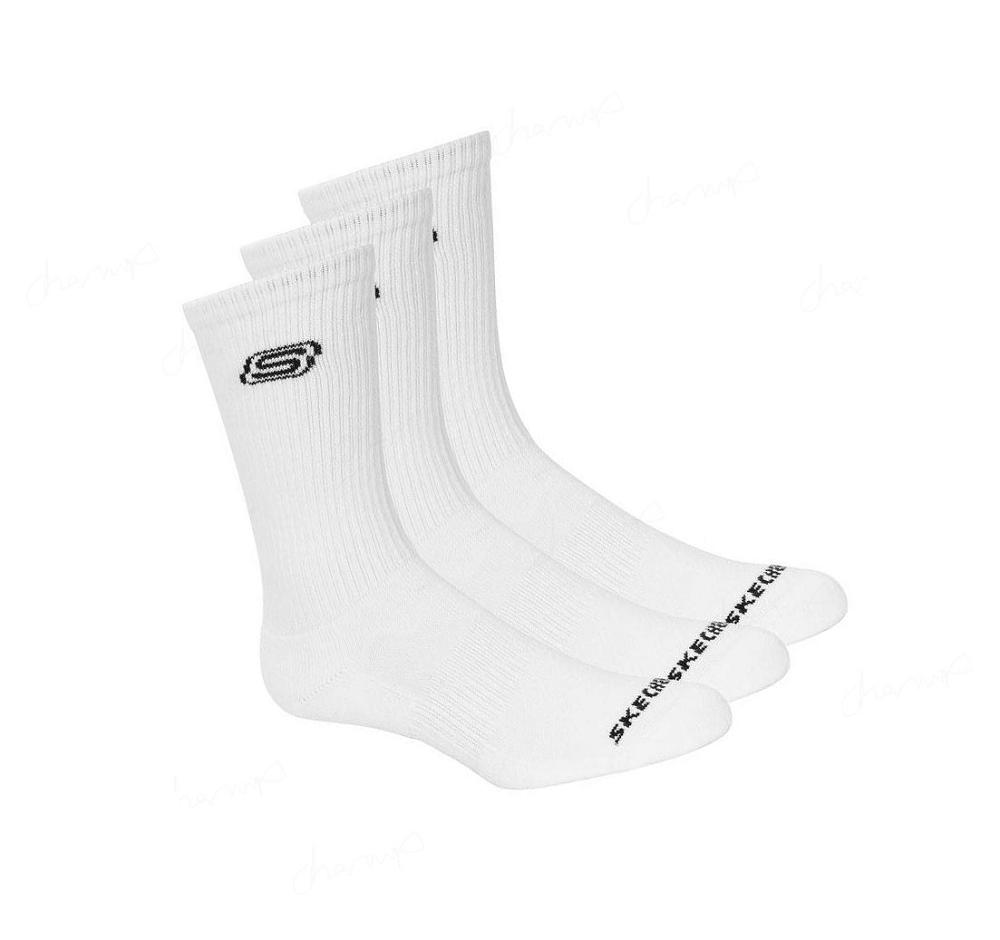 Calcetines Skechers Solids Crew - 3 Pack Hombre Blancas | A08TA_AR