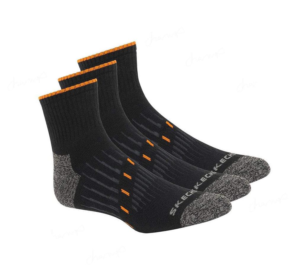 Calcetines Skechers Trabajo Quarter – 3 Pack Hombre Negras | IT8TE_AR