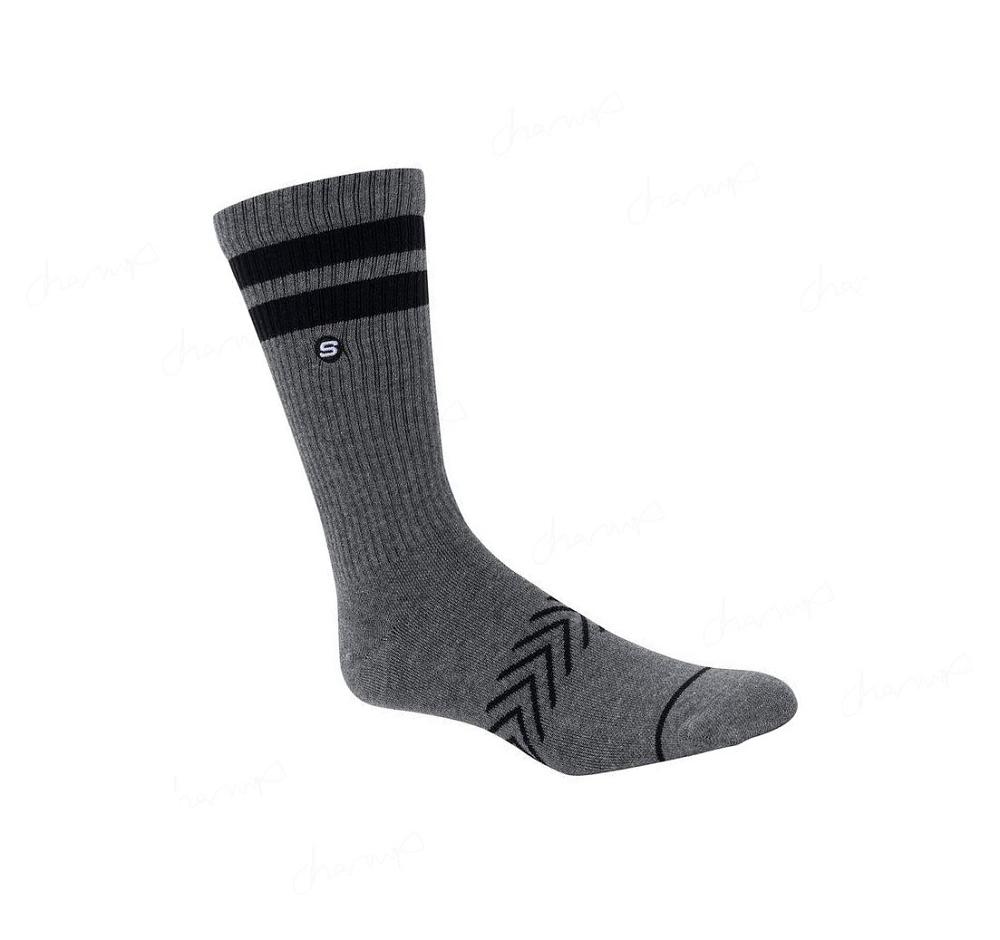 Calcetines Skechers Varsity Crew - 1 Pair Hombre Gris | IT39D_AR