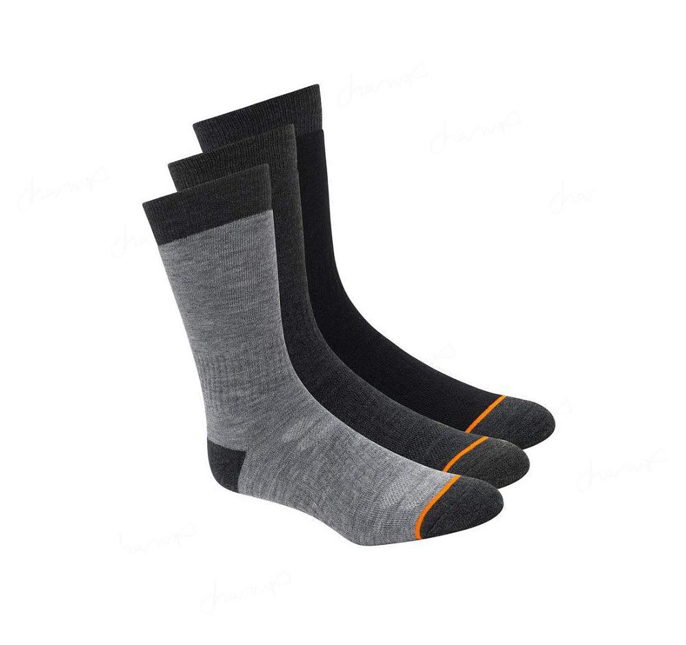 Calcetines Skechers Wool Blend Trabajo Crew - 3 Pack Hombre Gris | A13T0_AR