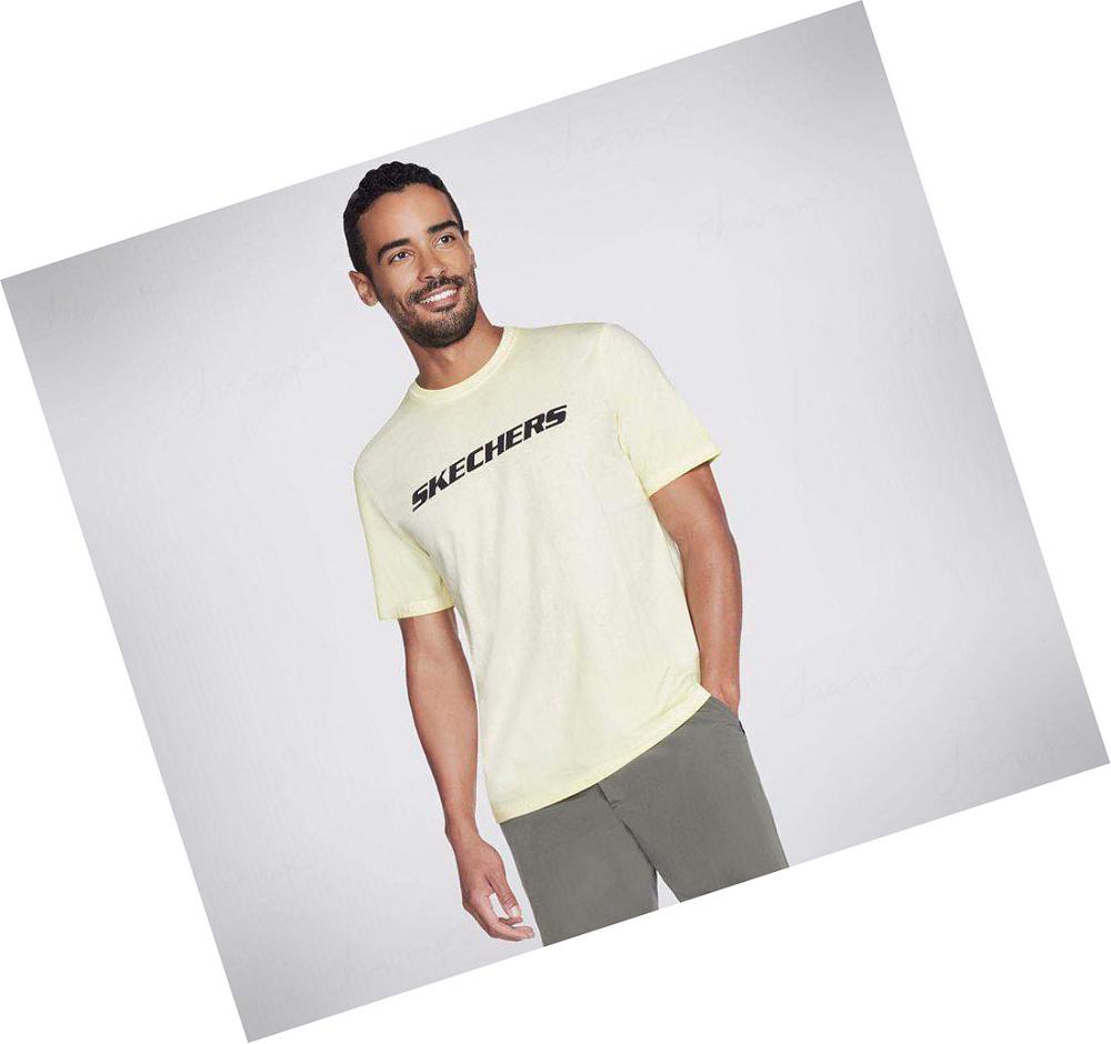 Camiseta Skechers Apparel Breakers Crew Hombre Amarillo | 3189D_AR