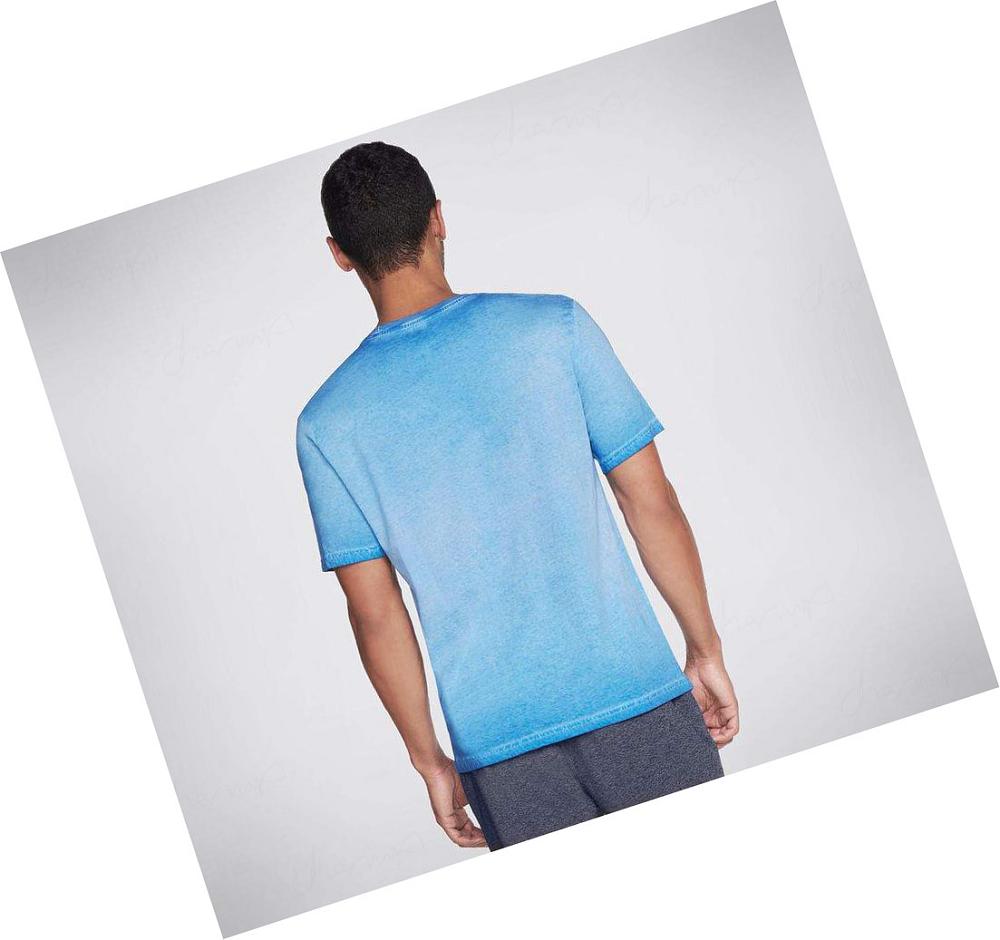 Camiseta Skechers Apparel Breakers Crew Hombre Azules | 3200K_AR