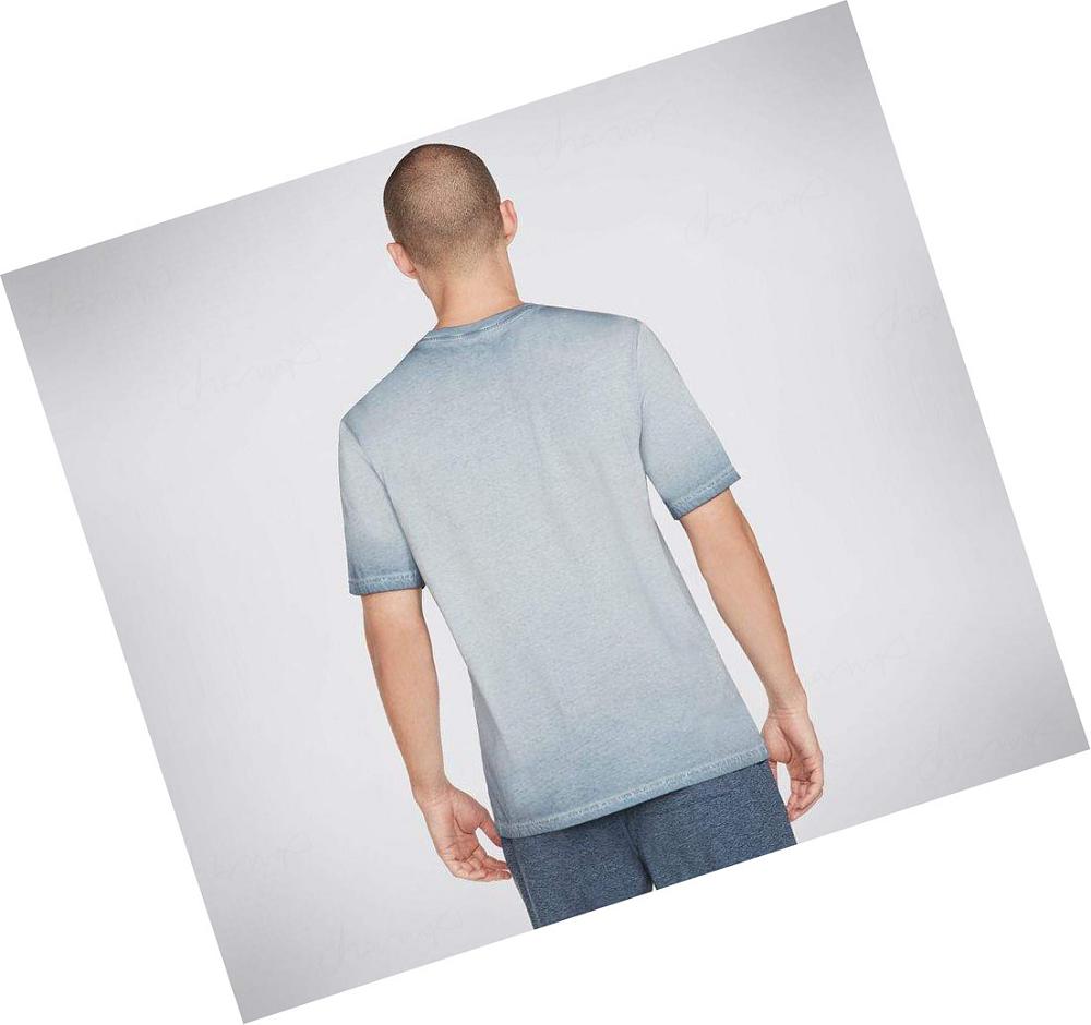 Camiseta Skechers Apparel Breakers Crew Hombre Azules Gris | 321AC_AR