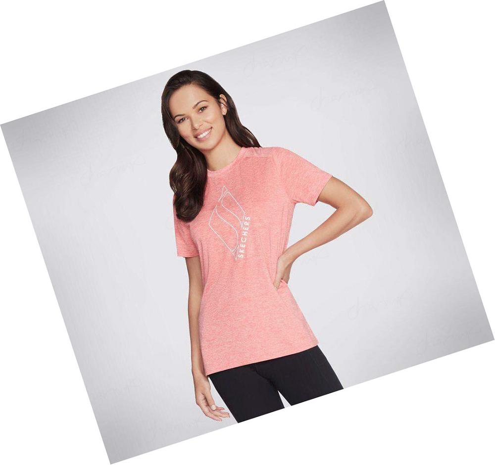 Camiseta Skechers Apparel Diamond Blissful Mujer Coral | A622R_AR