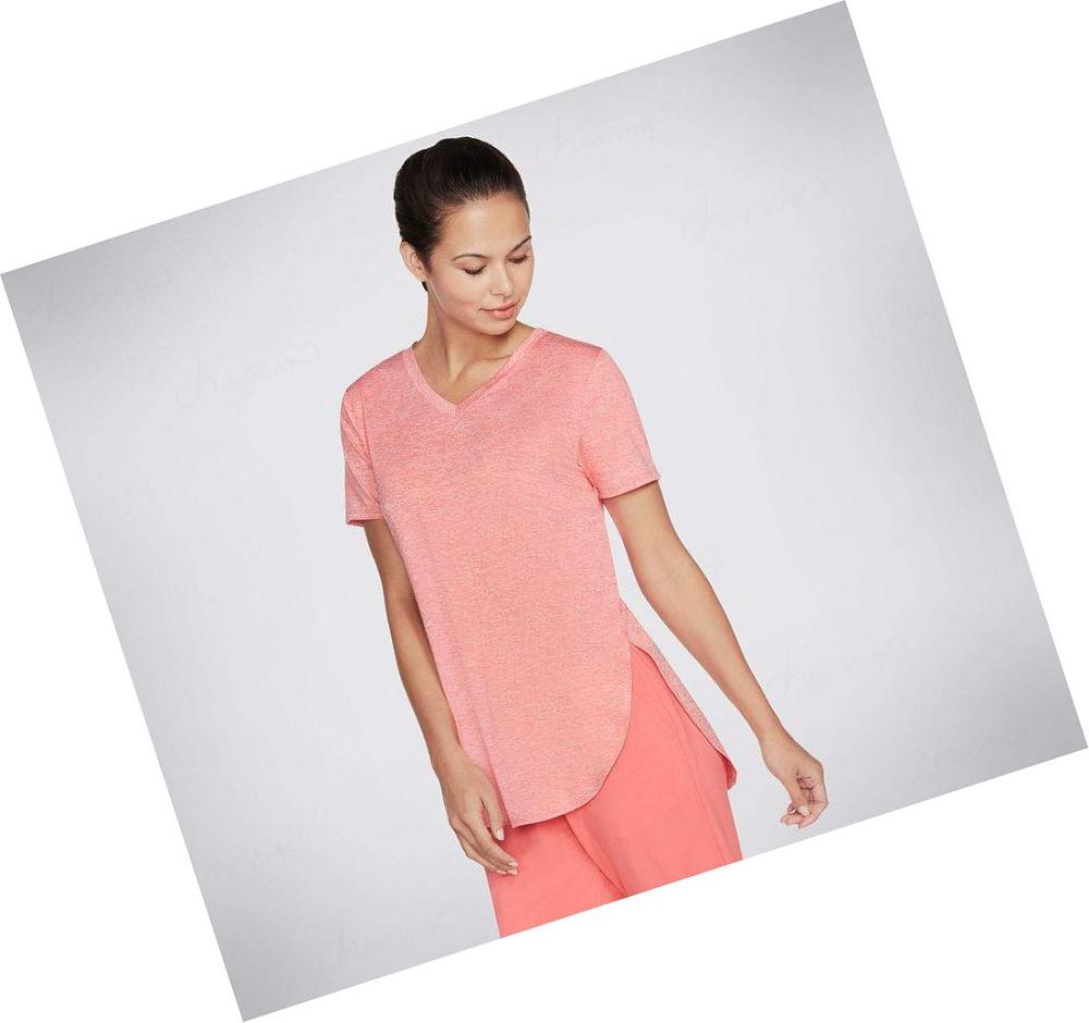 Camiseta Skechers Apparel Diamond Blissful Tunic Mujer Coral | AA598_AR