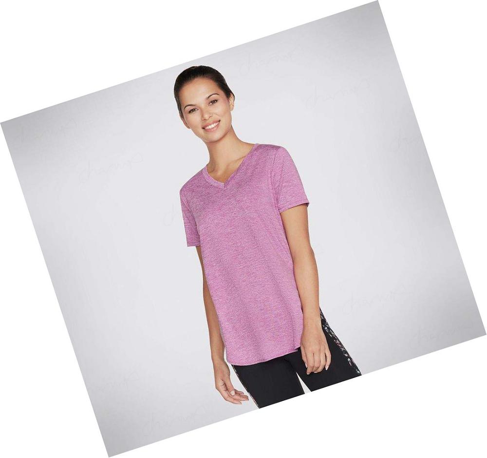 Camiseta Skechers Apparel Diamond Blissful Tunic Mujer Moradas | AAAT0_AR