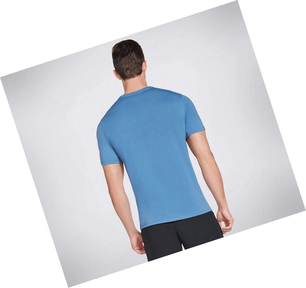 Camiseta Skechers Apparel Don't Stop Go Run Hombre Azules | 306AB_AR