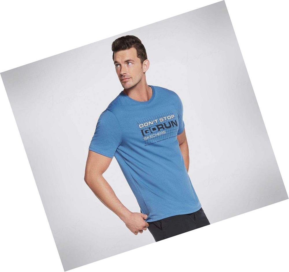 Camiseta Skechers Apparel Don't Stop Go Run Hombre Azules | 306AB_AR