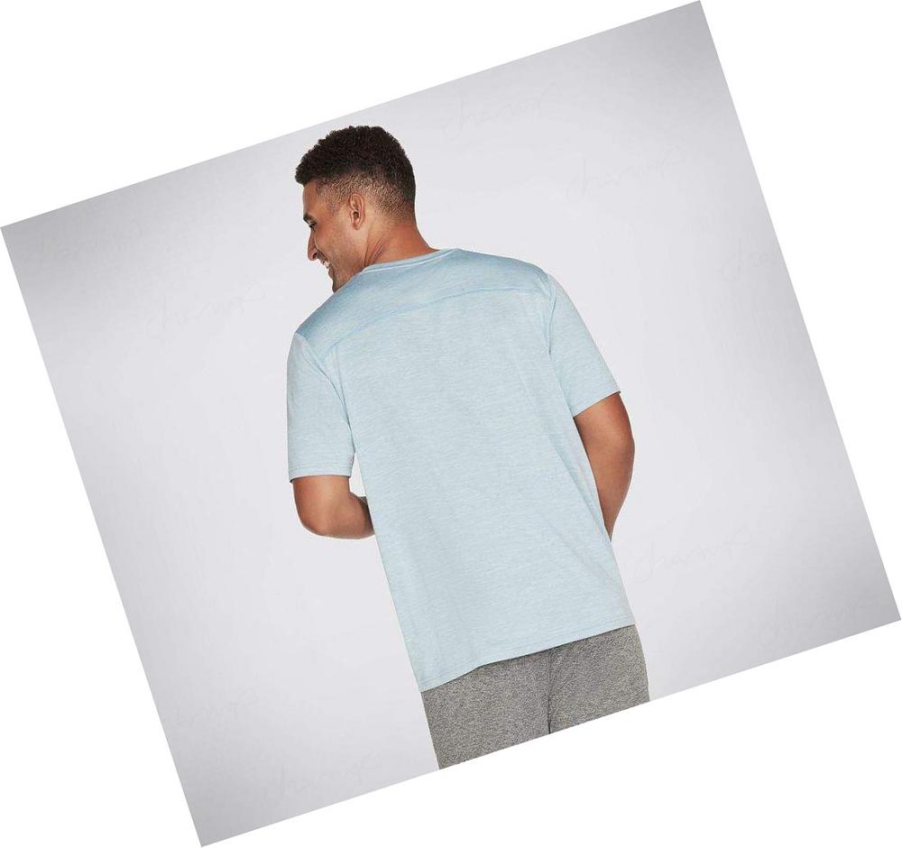 Camiseta Skechers Apparel On the Carretera Hombre Azules Claro | A512C_AR