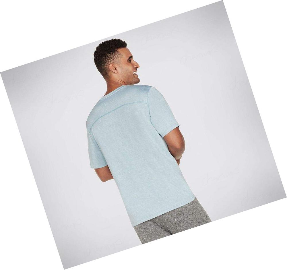 Camiseta Skechers Apparel On the Carretera Hombre Azules Claro | A512C_AR