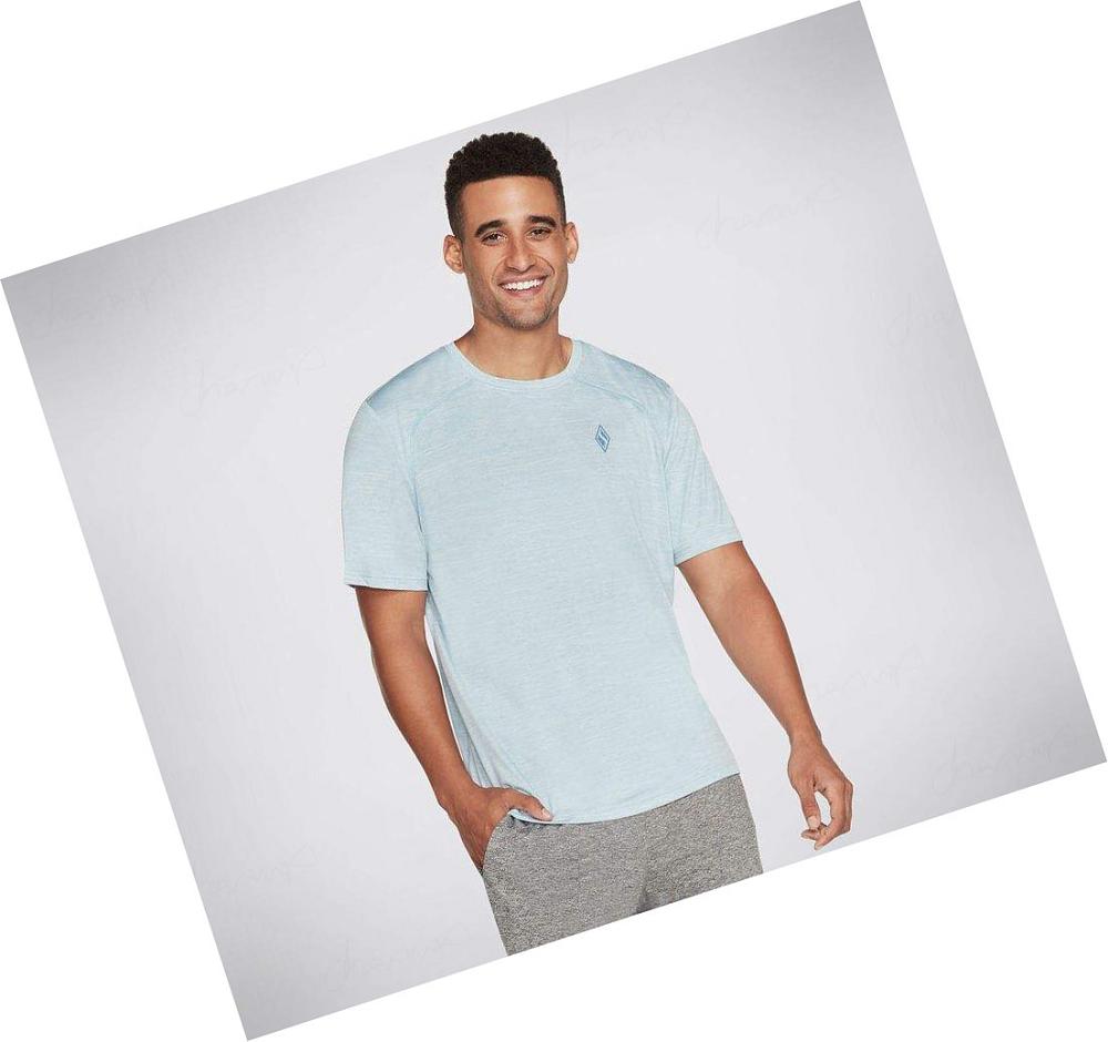 Camiseta Skechers Apparel On the Carretera Hombre Azules Claro | A512C_AR